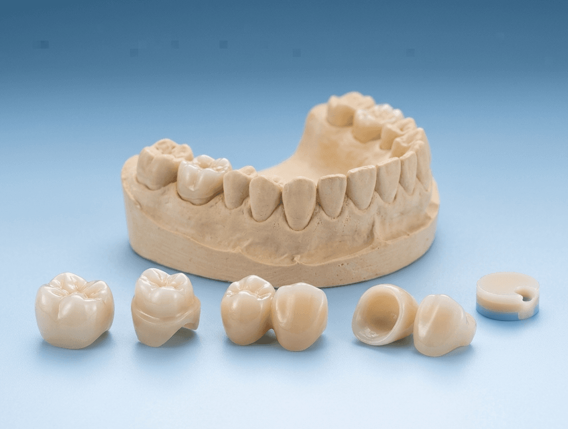 Tooth crown placed after root canal treatment