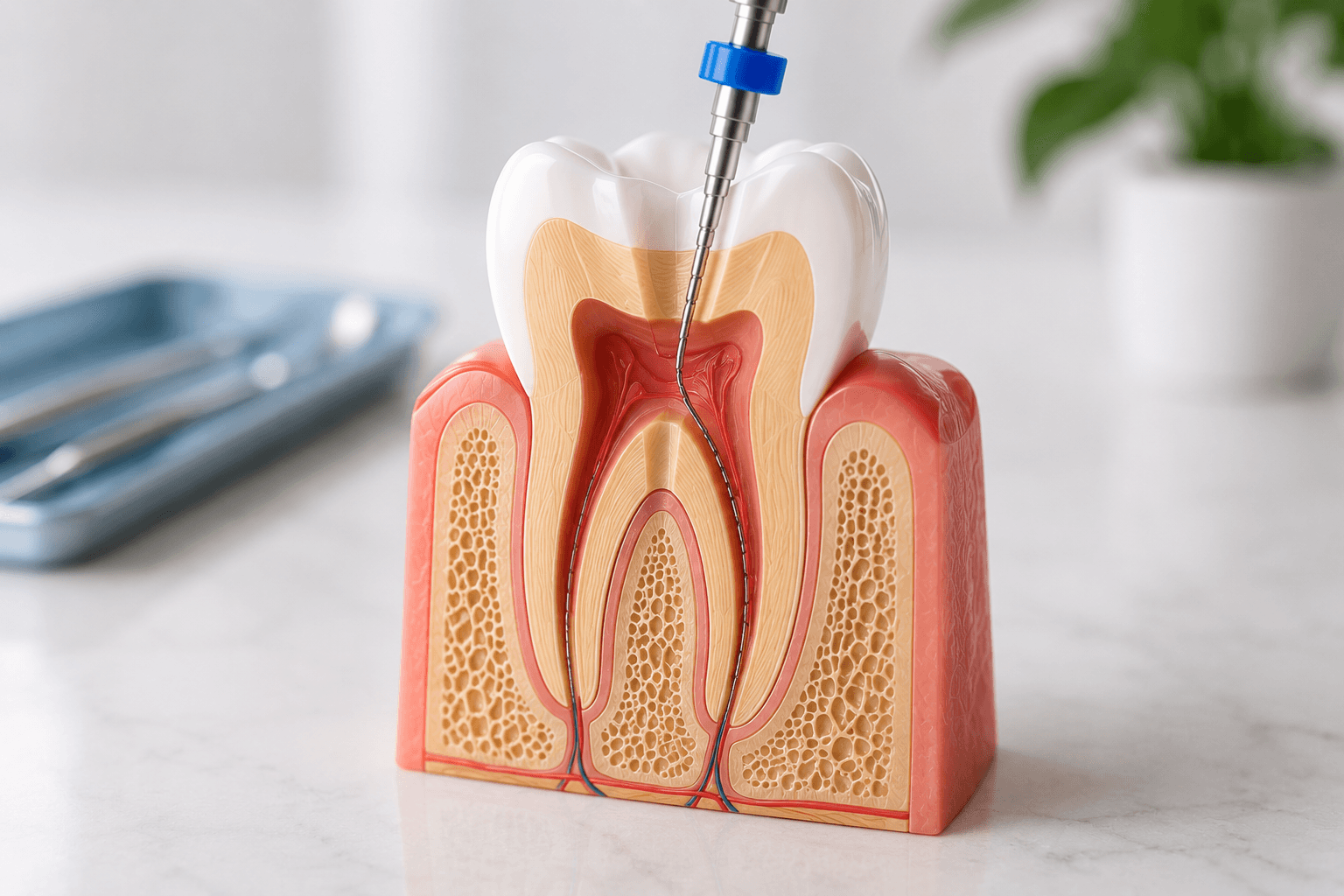 Root canal treatment illustration